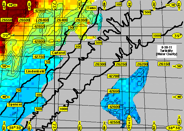 Toms Canyon to Spencer Canyon (Turbidity Image)